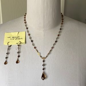 LOFT Adjustable Necklace and Drop Earrings